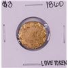 Image 1 : 1860 $3 Indian Princess Head Gold Love Token Coin Pin