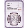 Image 1 : 1897-S $1 Morgan Silver Dollar Coin NGC MS62