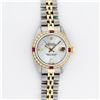 Image 2 : Rolex Ladies Two Tone Steel & Gold MOP Diamond & Ruby Datejust Wristwatch