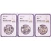 Image 1 : Lot of (3) 1954-D Franklin Half Dollar Coins NGC MS63