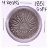 Image 1 : 1851 GoPF Mexico 4 Reales Silver Coin