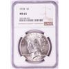 Image 1 : 1935 $1 Peace Silver Dollar Coin NGC MS63