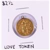 Image 1 : $2 1/2 Liberty Head Quarter Eagle Gold Love Token Coin Pendant