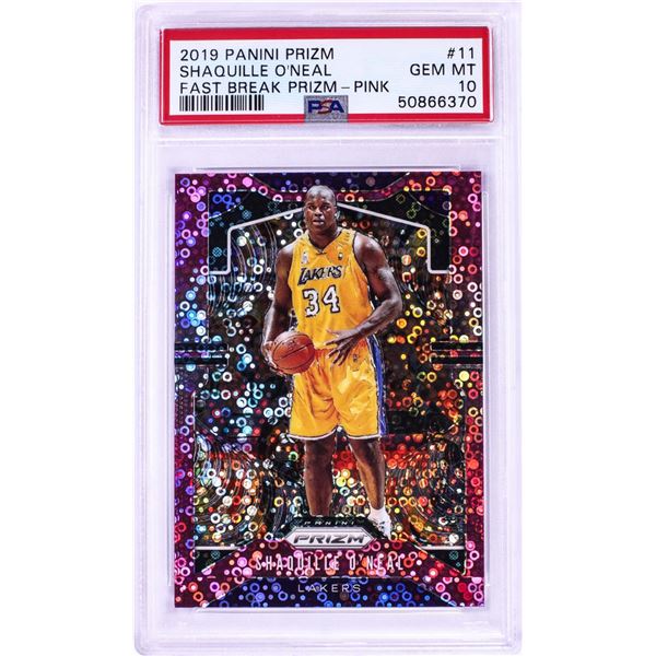 2019 Panini Prizm Fast Break Pink Shaquille O'Neal NBA Card #11 PSA Gem Mint 10