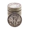 Image 1 : Roll of (20) Assorted Date Walking Liberty Half Dollar Coins Circulated