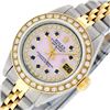 Image 2 : Rolex Ladies Two Tone MOP Sapphire String Diamond Datejust Wristwatch