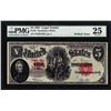 Image 1 : 1907 $5 Woodchopper Legal Tender Note Fr.91 PMG Very Fine 25