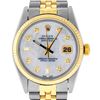 Image 1 : Rolex Men's Two Tone Mother Of Pearl Diamond Oyster Perpetual Datejust