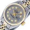 Image 3 : Rolex Ladies Two Tone Slate Grey Diamond Datejust Wristwatch