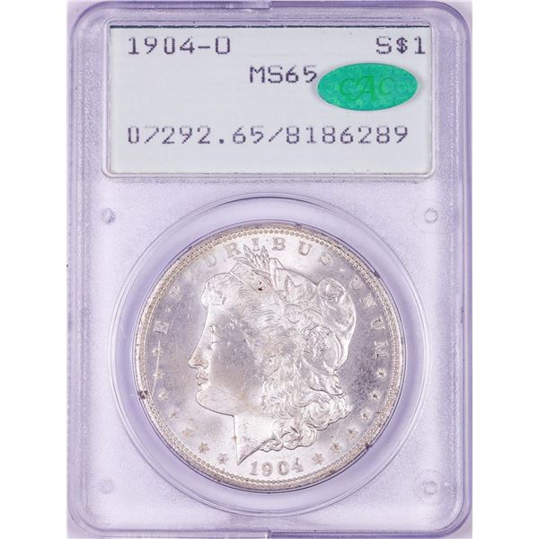 1904-O $1 Morgan Silver Dollar Coin PCGS MS65 Old Rattler Holder