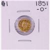 Image 1 : 1851-O Type 1 $1 Liberty Head Gold Dollar Coin