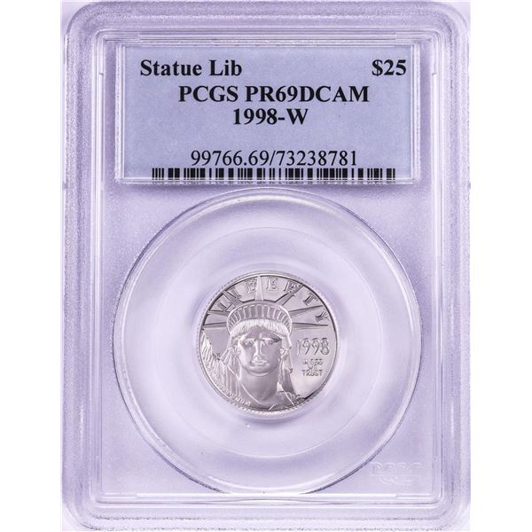 1998-W Proof $25 Platinum American Eagle Coin PCGS PR69DCAM