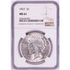 Image 1 : 1927 $1 Peace Silver Dollar Coin NGC MS61