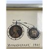 Image 2 : Bone Shaker 1861 Nicely Framed British Pennies Artwork