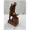 Image 1 : 13" Tall Hand Carved Blacksmith Signed by Artist