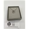 Image 1 : Sterling Silver Necklace with Heart Pendant and Diamonds