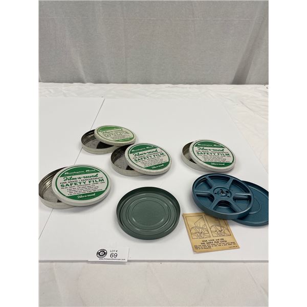 Lot of Empty Vintage Metal Movie Reel Canisters