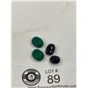 Image 1 : Malachite and Blue Sapphire 31.635 Various Sizes Oval Cut Africa Untreated