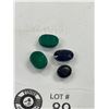 Image 2 : Malachite and Blue Sapphire 31.635 Various Sizes Oval Cut Africa Untreated