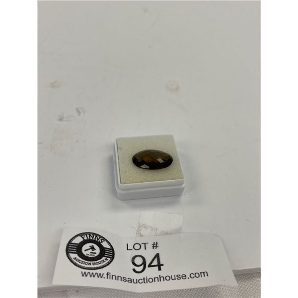 Smokey Quartz 9.295ct 18.10 x 12.94 x 6.21 mm Oval Checkered Cut Loupe Clean Brazil Untreated