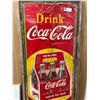 Image 2 : Vintage Coca Cola 53" Tall 25 Cent 6 Pack Sign Mounted on Board Has Touch-ups