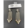 Image 1 : Very Cool Vintage Rhinestone and Pearl Earrings