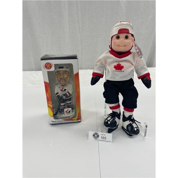 Eric Lindros Team Canada Bobble Head plus Beany Boppers Stuffed Doll