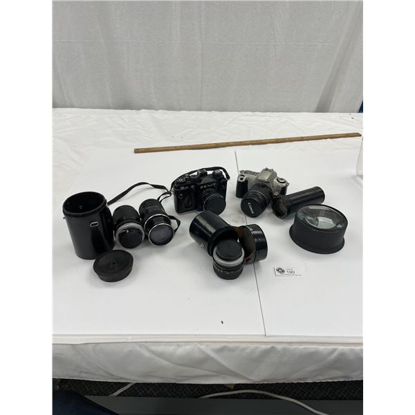 Large Lot of Vintage Cameras and Lenses