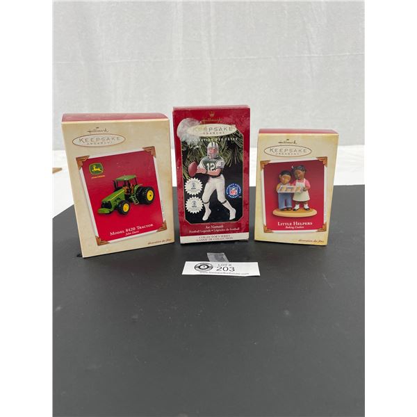 Lot of 3 Hallmark Keepsake Ornaments NIB John Deere Etc