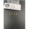 Image 1 : Small Pair of Childs 14k Gold Hoop Earrings