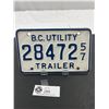 Image 1 : 1957 BC Utility Trailer Plate