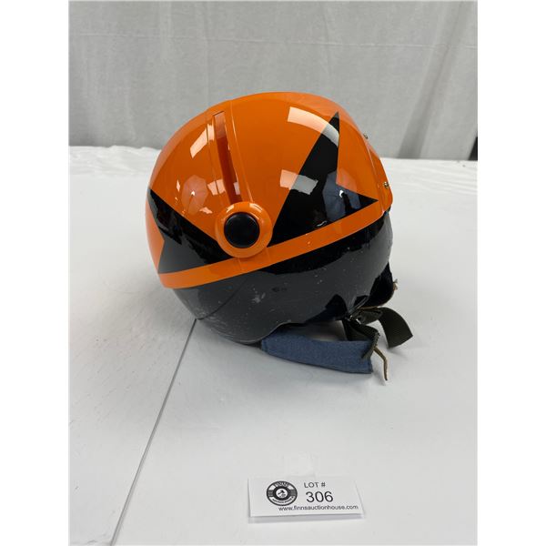 Military Orange Airplane Pilots Helmet