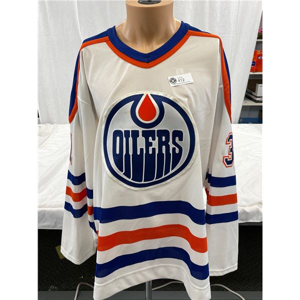 CCM NHL Center Ice Size 52 Autographed Grant Fuhr Edmonton Oilers Jersey