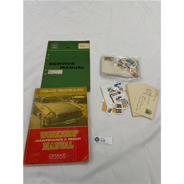 1971 Volvo Shop Manual plus Postage Stamps First Aid Covers Etc