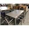 Image 1 : GREY 5' X 3' PATIO TABLE COMES WITH 6 MATCHING ARM CHAIRS