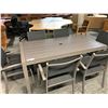 Image 2 : GREY 5' X 3' PATIO TABLE COMES WITH 6 MATCHING ARM CHAIRS