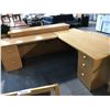 Image 2 : MAPLE BOW FRONT  6' X 8' L-SHAPE EXECUTIVE DESK COMES WITH MATCHING 6' CREDENZA