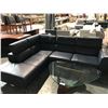 Image 2 : NATUZZI BLUE LEATHER ADJUSTABLE HEADREST SECTIONAL SOFA 8.5 X 7.5'