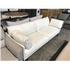 Image 2 : WHITE LEATHER 8.5'  3 SEAT SOFA