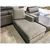 Image 1 : GREY CHAISE LOUNGE CHAIR WITH SOME DAMAGE