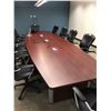 Image 2 : MAHOGANY 16' X 5' BOAT SHAPE BOARDROOM TABLE