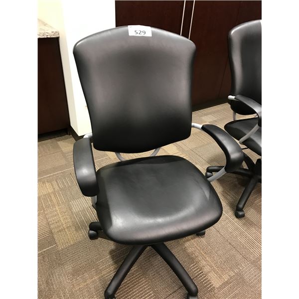 BLACK LEATHER GLOBAL SUPRA HIGH BACK EXECUTIVE CHAIR