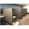 Image 2 : LOT OF FIVE 6 X 6' GLOBAL OFFICE CUBICLES WITH OVERHEAD STORAGE - MUST TAKE ALL