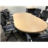 Image 2 : TAN 8' X 4' BOARDROOM TABLE AND 2 BOARDROOM ACCENT CABINETS