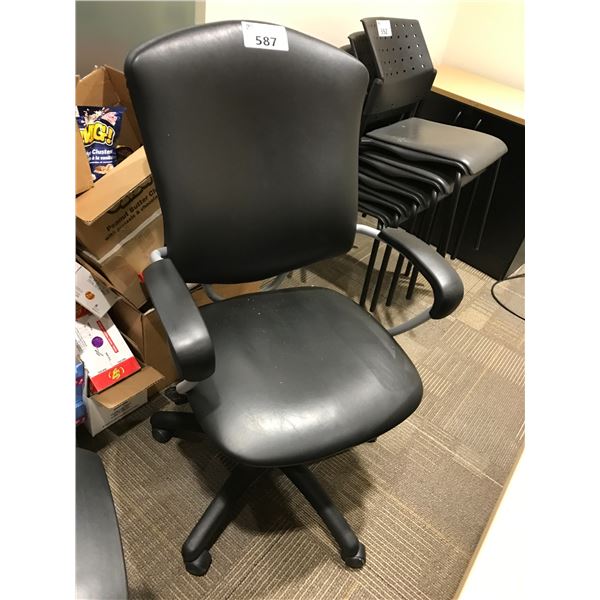 BLACK LEATHER GLOBAL SUPRA HIGH BACK EXECUTIVE CHAIR