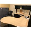 Image 2 : TEKNION MAPLE 8' X 6' U-SHAPE EXECUTIVE DESK WITH HUTCH