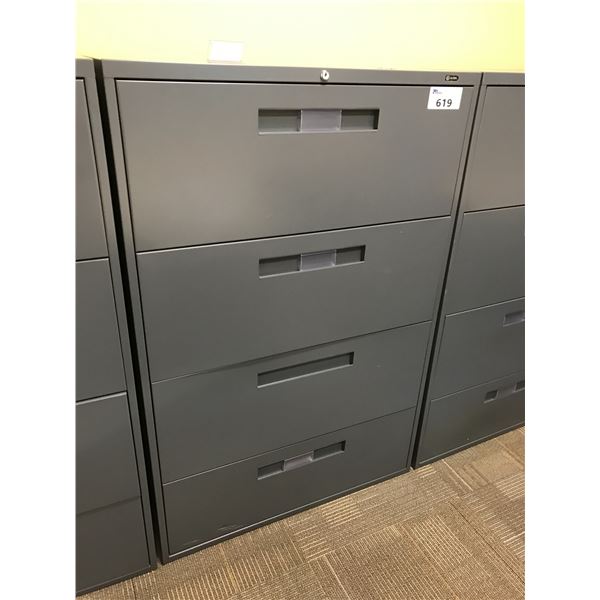 GLOBAL GREY 4 DRAWER LATERAL FILE CABINET