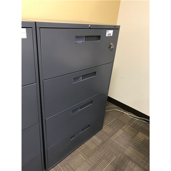 GLOBAL GREY 4 DRAWER LATERAL FILE CABINET