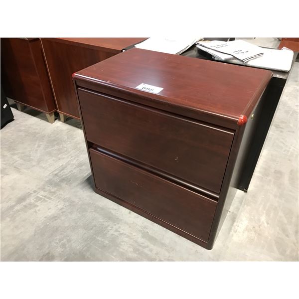 MAHOGANY 2 DRAWER LATERAL FILE CABINET