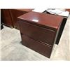 Image 1 : MAHOGANY 2 DRAWER LATERAL FILE CABINET